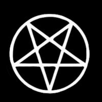 a white pentagram on a black background