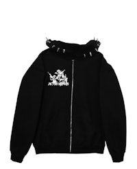 a black hoodie with a skull and crossbones on it